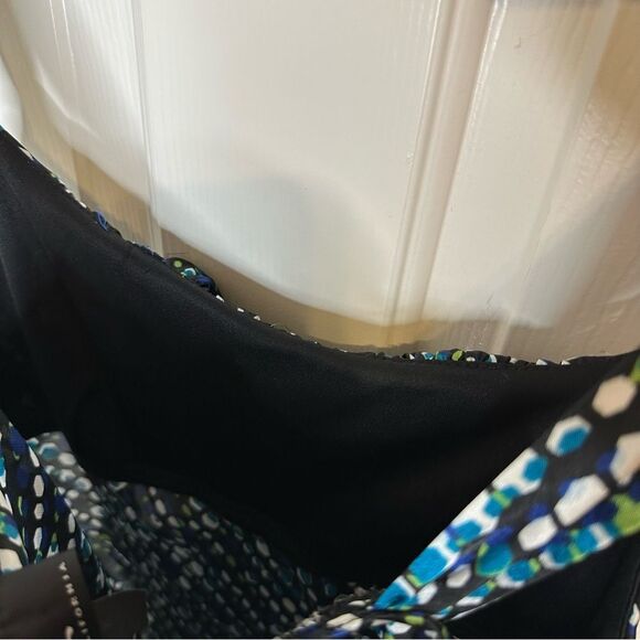 Y2K IZ Byer California Black Blue Multicolor Polka Dot Milkmaid Blouse Mermaid - Picture 5 of 8